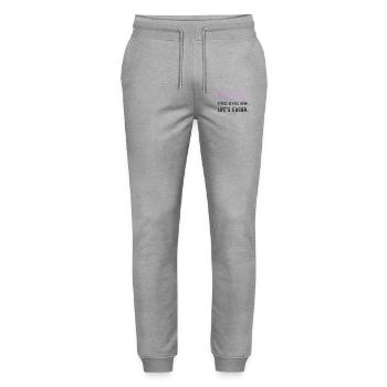 Single Stress is now gone Life's easier - Stanley/Stella Mover Unisex Organic Jogging Trousers - heather grey - Front - Marisol (170cm) & Nik (191cm)