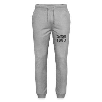 Né en 1983 Cadeau d’anniversaire Legends - Pantalon de jogging bio MOVER Stanley/Stella unisexe - gris chiné - Devant - Marisol (170cm) & Nik (191cm)