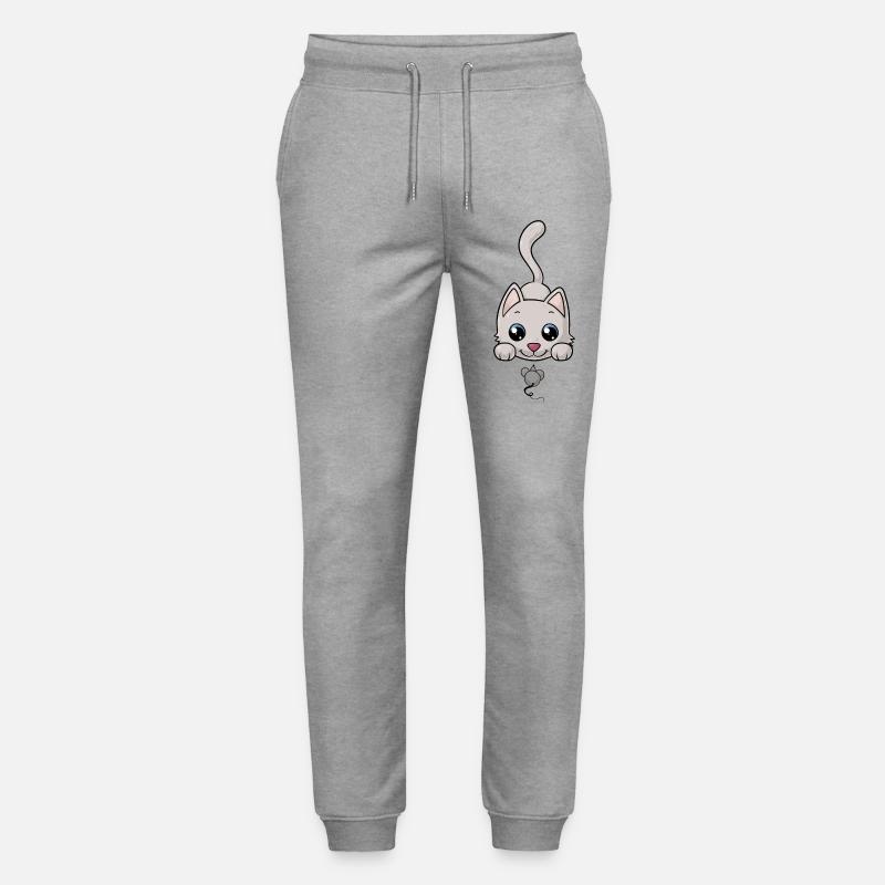 Süße Comic Katze - Stanley/Stella Unisex Bio Jogginghose Mover  - Grau meliert
