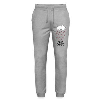 I love cycling cycling cycling - Stanley/Stella Mover Unisex Organic Jogging Trousers - heather grey - Front - Marisol (170cm) & Nik (191cm)