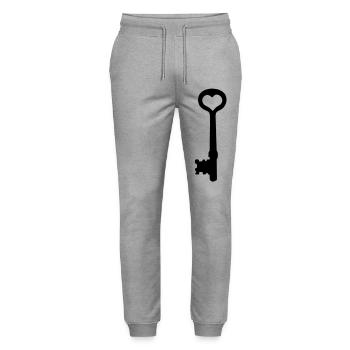 The key to my heart - Stanley/Stella Mover Unisex Organic Jogging Trousers - heather grey - Front - Marisol (170cm) & Nik (191cm)