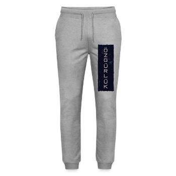 Freiheit Özgürlük - Stanley/Stella Unisex Bio Jogginghose Mover  - Grau meliert - Vorne - Marisol (170cm) & Nik (191cm)