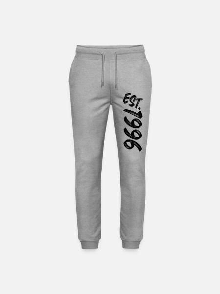 Est. 1996 - Established 1996 - Birthday Gift - Stanley/Stella Mover Unisex Organic Jogging Trousers - heather grey
