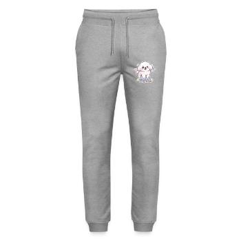 Cuddly Cloud Dog – Tiny Cloud Companion - Stanley/Stella Mover Unisex Organic Jogging Trousers - heather grey - Front - Marisol (170cm) & Nik (191cm)