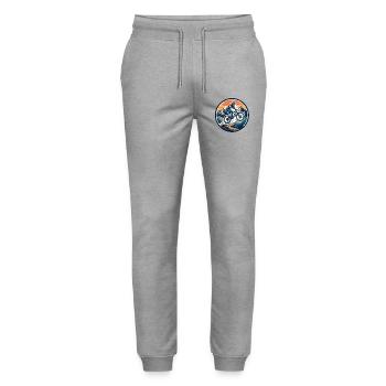 Mountain Adventure Mountain Bike Action - Stanley/Stella Mover Unisex Organic Jogging Trousers - heather grey - Front - Marisol (170cm) & Nik (191cm)