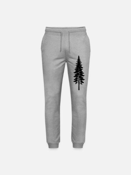 Thin Pine Tree - Stanley/Stella Mover Unisex Organic Jogging Trousers - heather grey