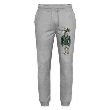 Eleganter grüner Stil - Stanley/Stella Unisex Bio Jogginghose Mover  - Grau meliert - Vorne - Marisol (170cm) & Nik (191cm)