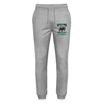 Né Pour Conduire Tracteur Forcé D'aller À L'école - Pantalon de jogging bio MOVER Stanley/Stella unisexe - gris chiné - Devant - Marisol (170cm) & Nik (191cm)