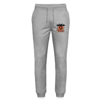 Stay Spooky Halloween Pumpkin Bat - Stanley/Stella Mover Unisex Organic Jogging Trousers - heather grey - Front - Marisol (170cm) & Nik (191cm)