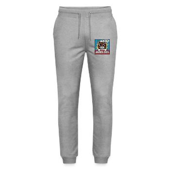 Cat Ladies For Kamala Harris 2024 USA America - Stanley/Stella Mover Unisex Organic Jogging Trousers - heather grey - Front - Marisol (170cm) & Nik (191cm)