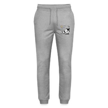Funny Sheep Flock Animals - Stanley/Stella Mover Unisex Organic Jogging Trousers - heather grey - Front - Marisol (170cm) & Nik (191cm)