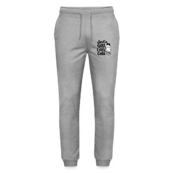 Just A Girl Who Loves Cats Cat Lover - Stanley/Stella Mover Unisex Organic Jogging Trousers - heather grey - Front - Marisol (170cm) & Nik (191cm)