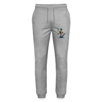 La Fée Musette by FairyBreizh - Stanley/Stella Mover Unisex Organic Jogging Trousers - heather grey - Front - Marisol (170cm) & Nik (191cm)