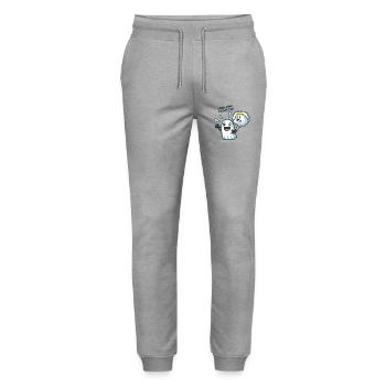 Look Mom I Can't Fly - Stanley/Stella Mover Unisex Organic Jogging Trousers - heather grey - Front - Marisol (170cm) & Nik (191cm)
