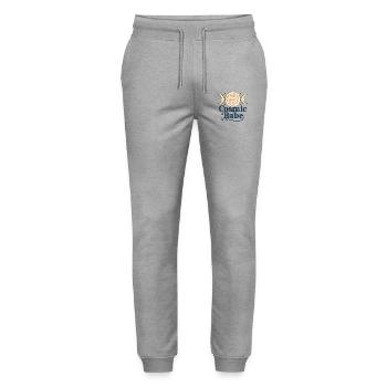 Cosmic Babe – Floral Moon Phase Design - Stanley/Stella Mover Unisex Organic Jogging Trousers - heather grey - Front - Marisol (170cm) & Nik (191cm)