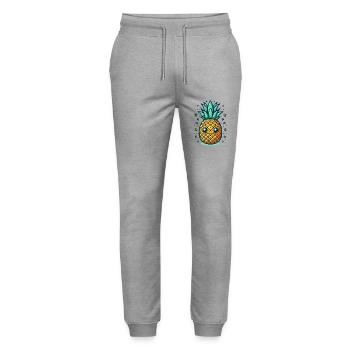 PINEAPPLE TROPICAL FRUIT FRUIT COCKTAIL PINA COLADA - Stanley/Stella Mover Unisex Organic Jogging Trousers - heather grey - Front - Marisol (170cm) & Nik (191cm)