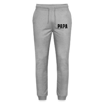 Dad Cyclist Very Cool Bike Gift - Stanley/Stella Mover Unisex Organic Jogging Trousers - heather grey - Front - Marisol (170cm) & Nik (191cm)