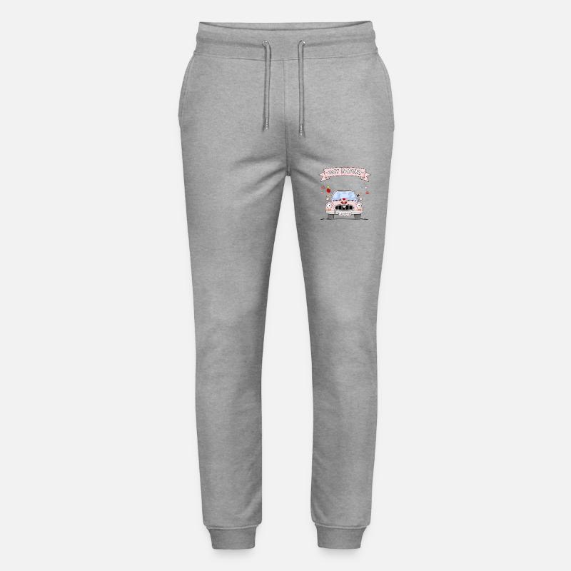 Just married Hochzeitsauto Rosa - Stanley/Stella Unisex Bio Jogginghose Mover  - Grau meliert