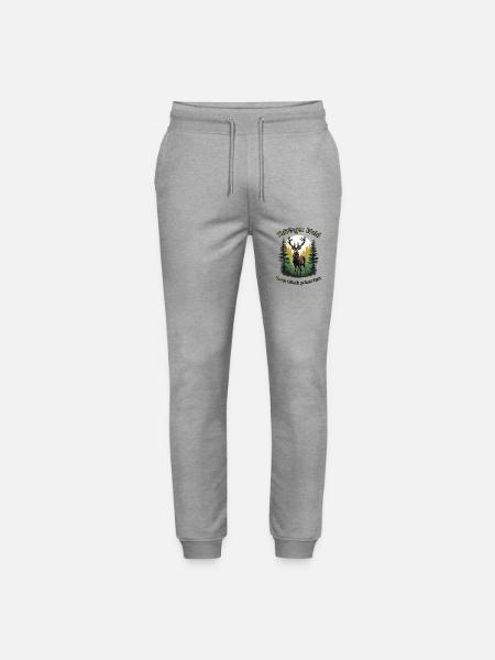 Thuringia-Germany's Green Heart Deer - Stanley/Stella Mover Unisex Organic Jogging Trousers - heather grey