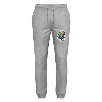 Alien / Außerirdisch / Ufo / Area 51 / All / Mars - Stanley/Stella Mover Unisex Organic Jogging Trousers - heather grey - Front - Marisol (170cm) & Nik (191cm)