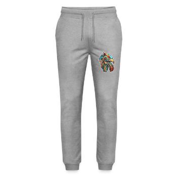 Ägypten / Pharao / Mumien / Hieroglyphen / Sphinx - Stanley/Stella Unisex Bio Jogginghose Mover  - Grau meliert - Vorne - Marisol (170cm) & Nik (191cm)