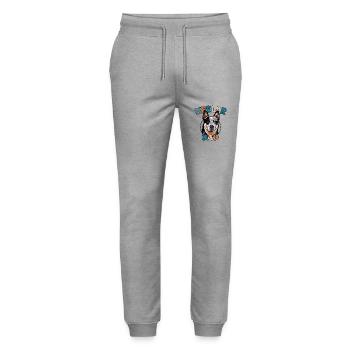 Heeler Dad Bouvier Chien Chiens Fête des Pères Wilsigns - Pantalon de jogging bio MOVER Stanley/Stella unisexe - gris chiné - Devant - Marisol (170cm) & Nik (191cm)