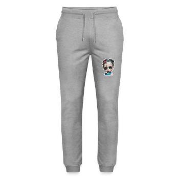 Halloween gruselige Puppe - Stanley/Stella Unisex Bio Jogginghose Mover  - Grau meliert - Vorne - Marisol (170cm) & Nik (191cm)