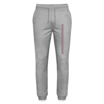 France Flag Style Stripes - Stanley/Stella Mover Unisex Organic Jogging Trousers - heather grey - Front - Marisol (170cm) & Nik (191cm)