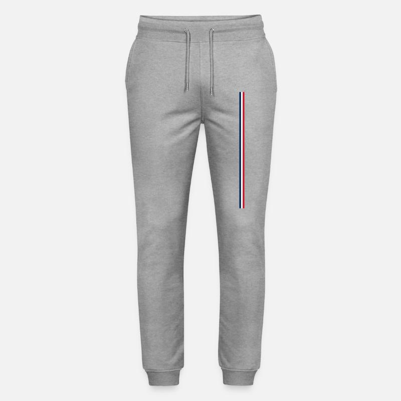 Frankreichflagge Style Streifen - Stanley/Stella Unisex Bio Jogginghose Mover - Grau meliert