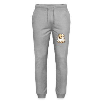 Golden Retriever Dog Halloween Ghost - Stanley/Stella Mover Unisex Organic Jogging Trousers - heather grey - Front - Marisol (170cm) & Nik (191cm)