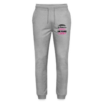 seules les meilleures soeurs sont promues tatie - Pantalon de jogging bio MOVER Stanley/Stella unisexe - gris chiné - Devant - Marisol (170cm) & Nik (191cm)