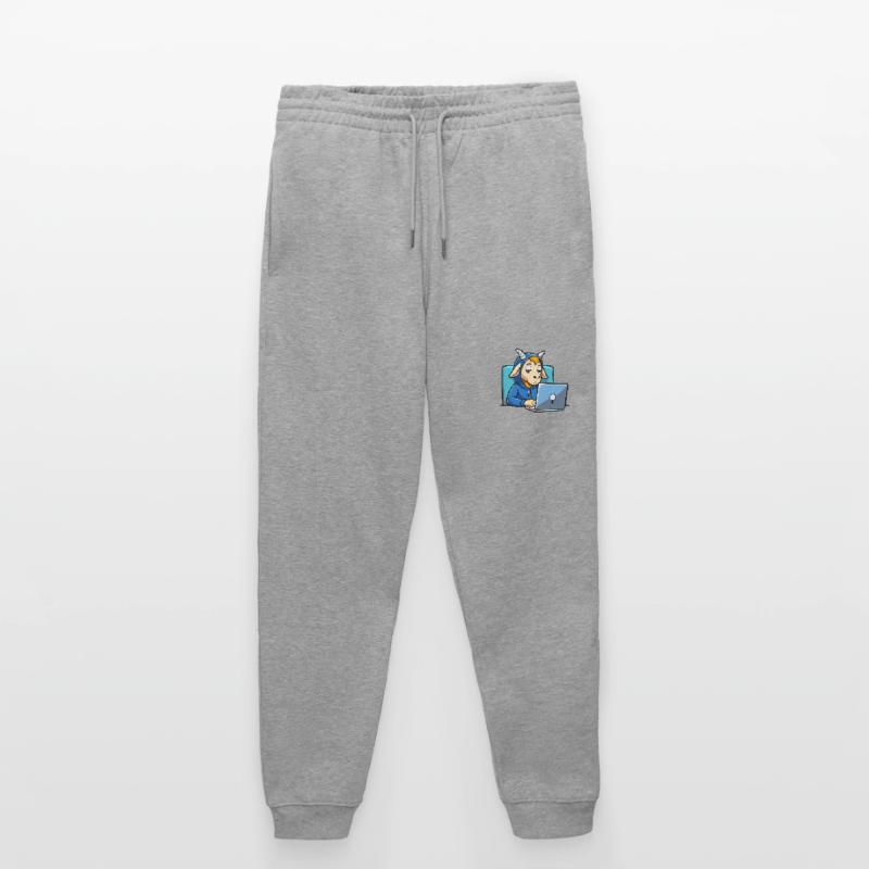 Une mignonne chèvre hacker dort dans un sweat à capuche devant le PC Pantalon de jogging bio MOVER Stanley/Stella unisexe