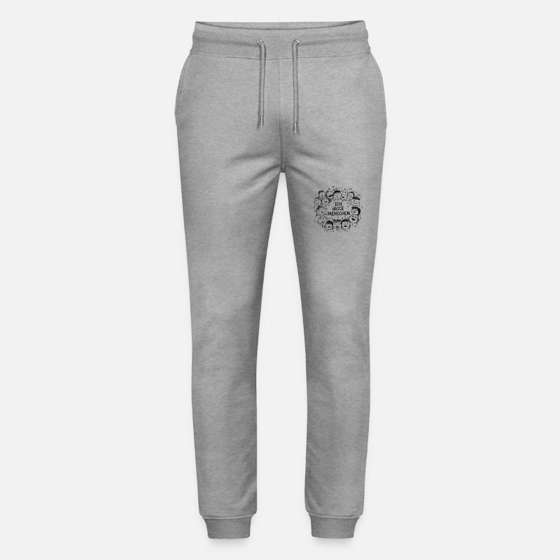 I hate people - Stanley/Stella Mover Unisex Organic Jogging Trousers - heather grey