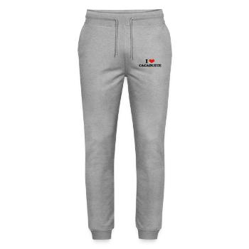 I Love Cacahuète - Pantalon de jogging bio MOVER Stanley/Stella unisexe - gris chiné - Devant - Marisol (170cm) & Nik (191cm)