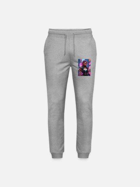 Neon Cyberfighter Stil - Stanley/Stella Unisex Bio Jogginghose Mover - Grau meliert