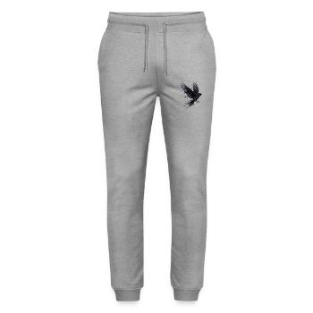 Crow Raven Paint Splash – Modern Watercolor - Stanley/Stella Mover Unisex Organic Jogging Trousers - heather grey - Front - Marisol (170cm) & Nik (191cm)