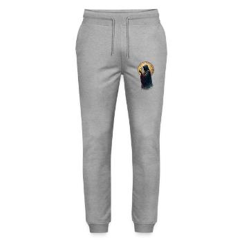 Lumière runique du Gardien - Pantalon de jogging bio MOVER Stanley/Stella unisexe - gris chiné - Devant - Marisol (170cm) & Nik (191cm)