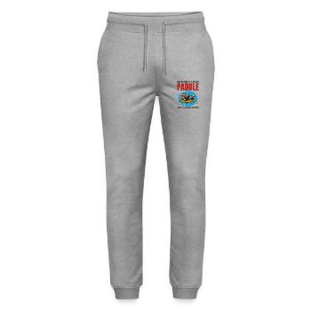 Rafting Team Floß Wildwasser Rafter Paddel Lustig - Stanley/Stella Unisex Bio Jogginghose Mover  - Grau meliert - Vorne - Marisol (170cm) & Nik (191cm)