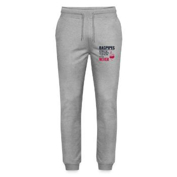 Instrument de joueur de cornemuse Musique écossaise - Pantalon de jogging bio MOVER Stanley/Stella unisexe - gris chiné - Devant - Marisol (170cm) & Nik (191cm)