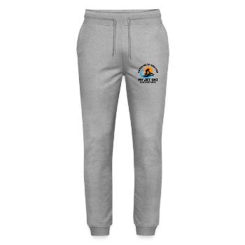 Jet Ski Adventure Retro Sunset Watersports Speed - Stanley/Stella Mover Unisex Organic Jogging Trousers - heather grey - Front - Marisol (170cm) & Nik (191cm)