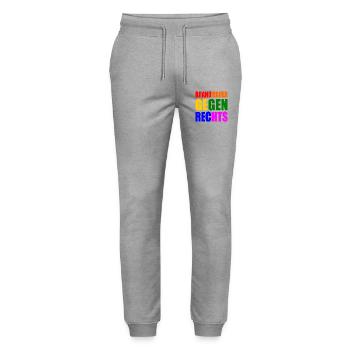 brandmauer gegen rechts - Stanley/Stella Unisex Bio Jogginghose Mover  - Grau meliert - Vorne - Marisol (170cm) & Nik (191cm)