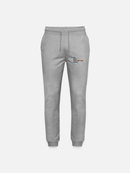 eatsleepswimbikerunrepeat - Stanley/Stella Mover Unisex Organic Jogging Trousers - heather grey