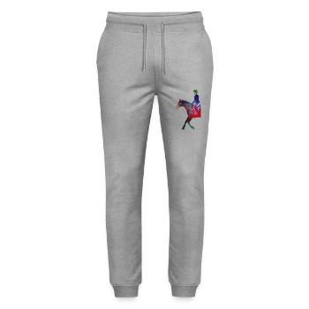 Cavalier #rider #horse #sport - Pantalon de jogging bio MOVER Stanley/Stella unisexe - gris chiné - Devant - Marisol (170cm) & Nik (191cm)
