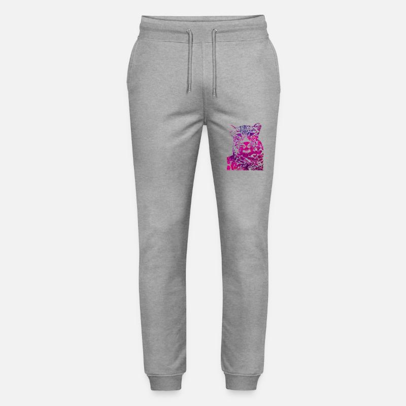 Rosa Leopardenkopf - Stanley/Stella Unisex Bio Jogginghose Mover  - Grau meliert