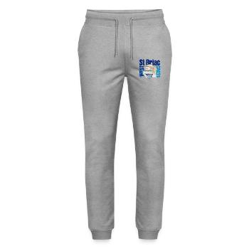 St Briac Beach club - Pantalon de jogging bio MOVER Stanley/Stella unisexe - gris chiné - Devant - Marisol (170cm) & Nik (191cm)