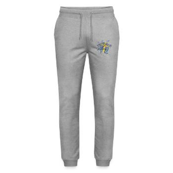 Stockholmer Klassiker Sverige - Stanley/Stella Unisex Bio Jogginghose Mover  - Grau meliert - Vorne - Marisol (170cm) & Nik (191cm)