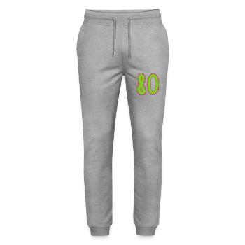 80. 80 YEARS. 80th ANNIVERSARY. 80 YEARS ANNIVERSARY. - Stanley/Stella Mover Unisex Organic Jogging Trousers - heather grey - Front - Marisol (170cm) & Nik (191cm)