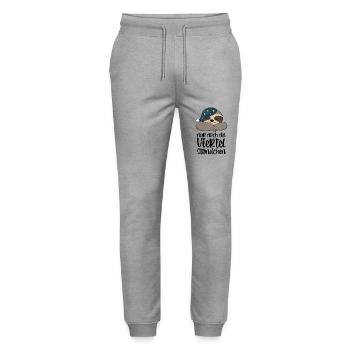 Faultier Nur Noch Ein Viertel Stündchen Geschenk - Stanley/Stella Unisex Bio Jogginghose Mover  - Grau meliert - Vorne - Marisol (170cm) & Nik (191cm)