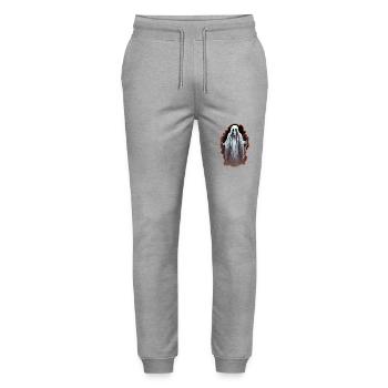 Fantôme d’Halloween - Pantalon de jogging bio MOVER Stanley/Stella unisexe - gris chiné - Devant - Marisol (170cm) & Nik (191cm)