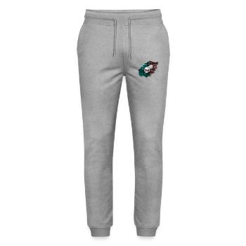 mauer toten kopf - Stanley/Stella Unisex Bio Jogginghose Mover  - Grau meliert - Vorne - Marisol (170cm) & Nik (191cm)